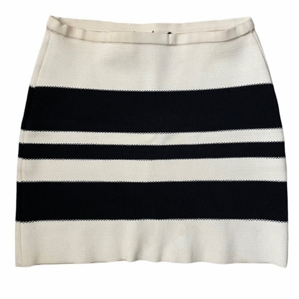 Authentic Gianfranco Ferre Vintage Cream Black Striped Miniskirt